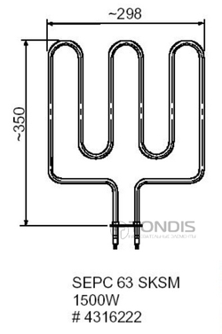 ТЭН Helo SEPC-63 (1500 W, для печи Cup 45 ST)