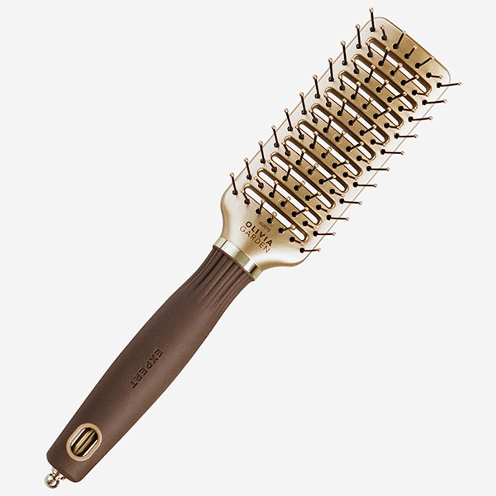 Olivia Garden Expert Style Vent Nylon Bristles Gold&Brown