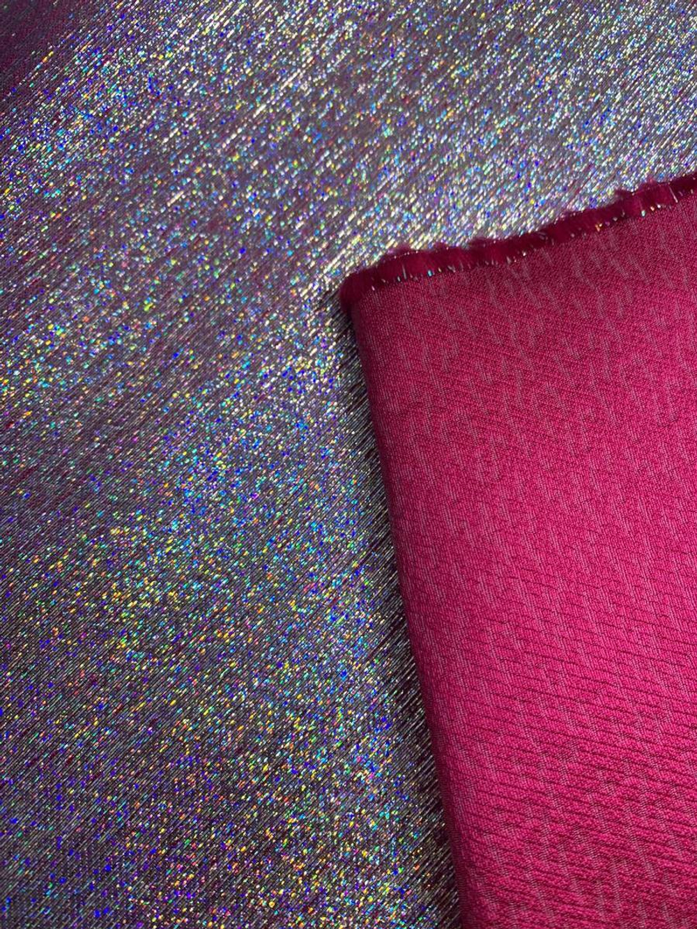 Костюмная, розовый, люрекс серебро/АВ