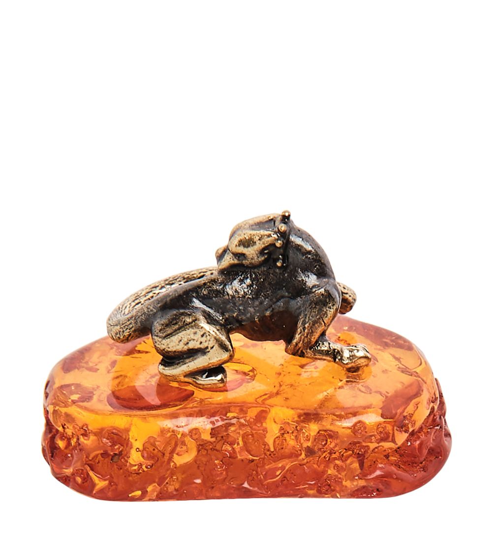 AM-3212 Фигурка «Пантера Нано» (латунь, янтарь)