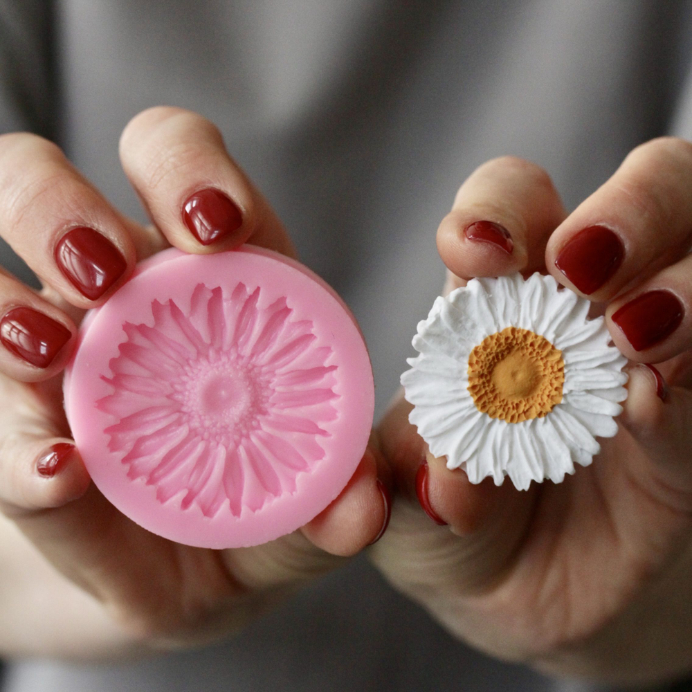 Молды силиконовые в наборе 4шт "Коллекция цветов ", разноцветные / Формы для цветов из мыла, воска, эпоксидной смолы и гипса