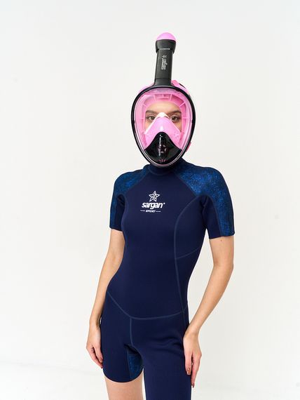 Маска полнолицевая Sargan Планета океан 2.0 черный/розовый