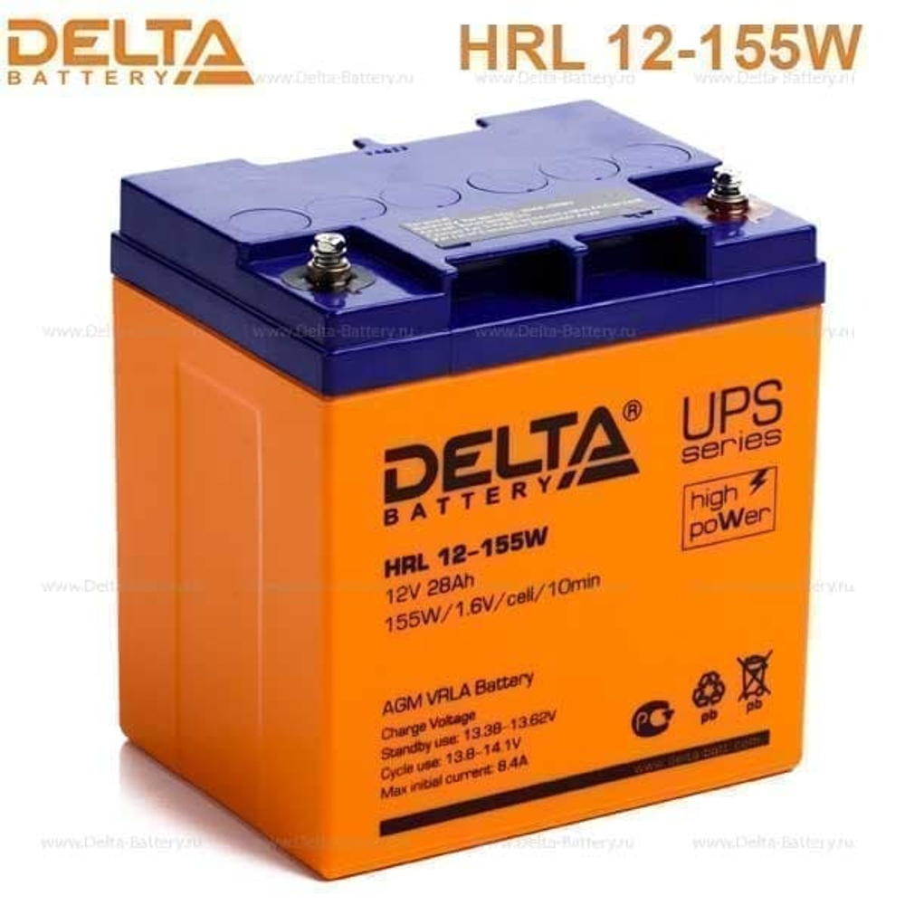 Аккумуляторная батарея Delta HRL 12-155W (12V / 28Ah)