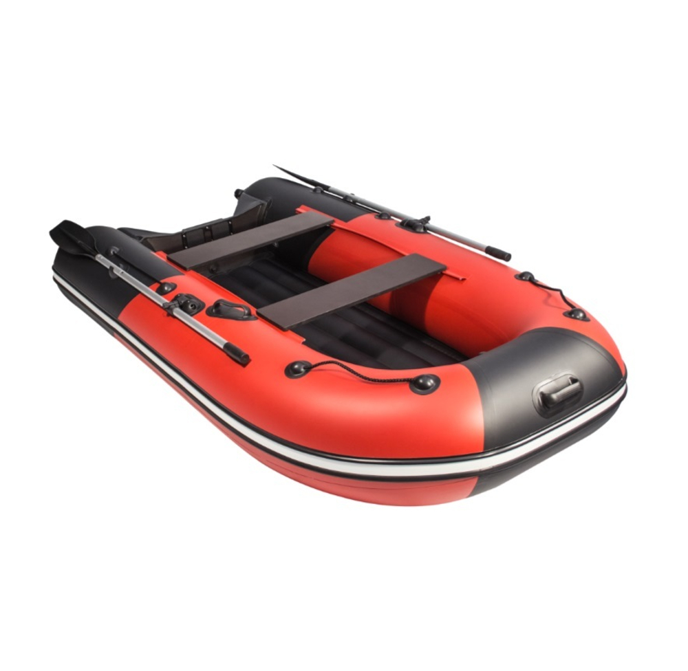 Лодка ПВХ Ривьера Компакт 3200 НДНД красно/черный