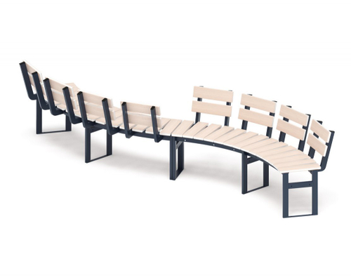 Скамья Модульная радиальная (беленый дуб) МФ 42.01.22-01 (под анкера)
