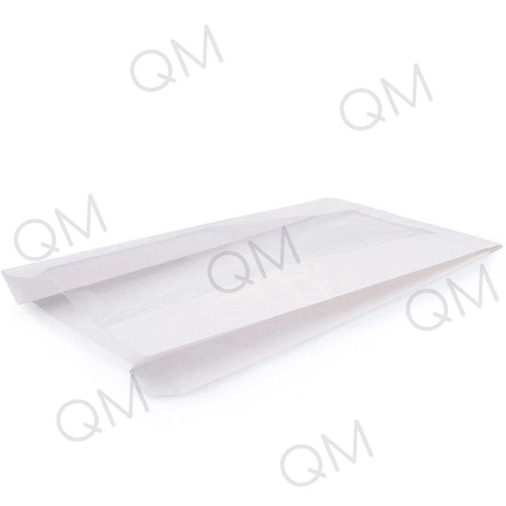 Бумажный пакет с окном 60 мм с плоским дном 140*60*250 мм 40 г/м2 белый, 1000шт