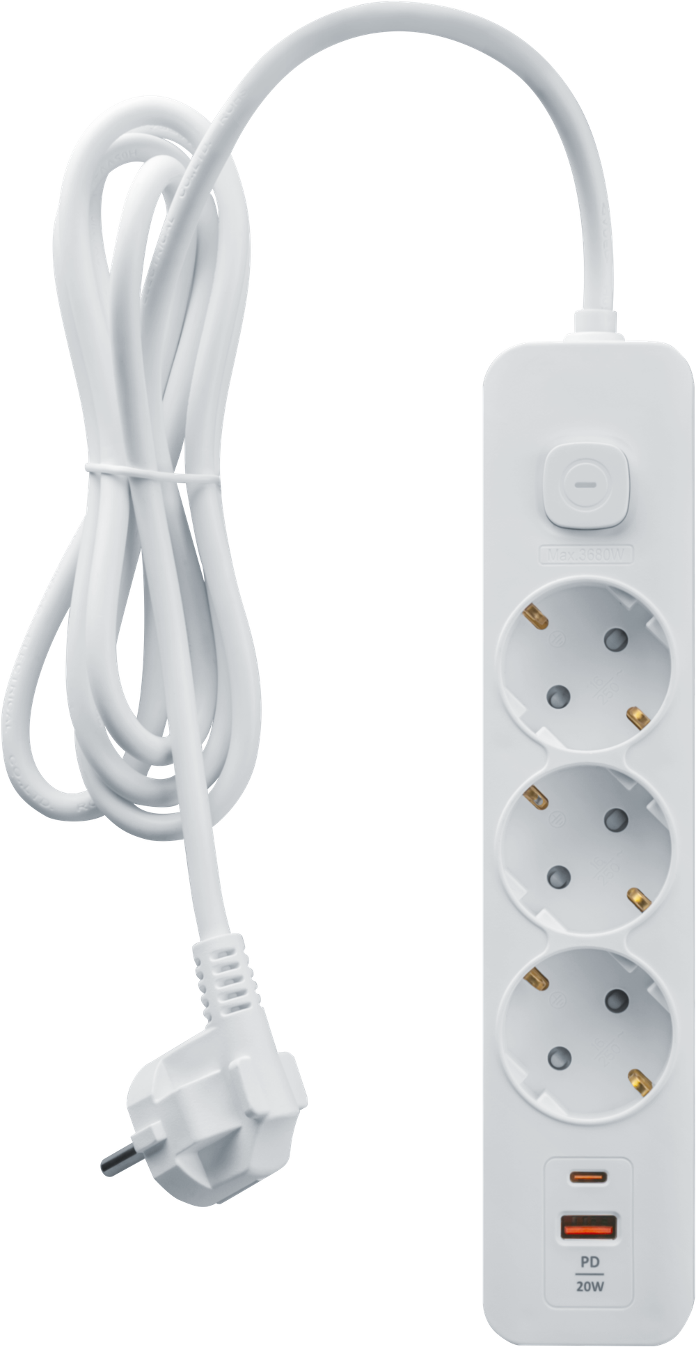 Удлинитель Navigator 95 689 NPE-USB06-03-500-ESC-3X1-PD20W