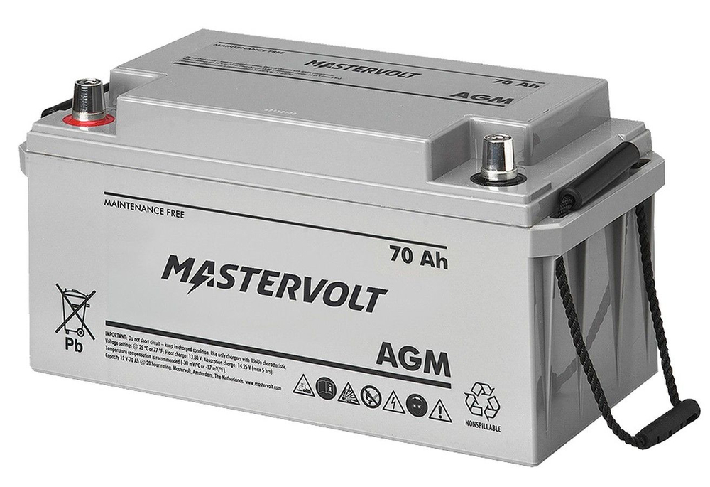Аккумуляторная батарея Mastervolt AGM, 12 В, 70 АЧ (10267576)