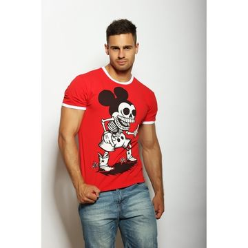 Мужская футболка красная с принтом Scandaloso Микки Маус 040237m-EP
