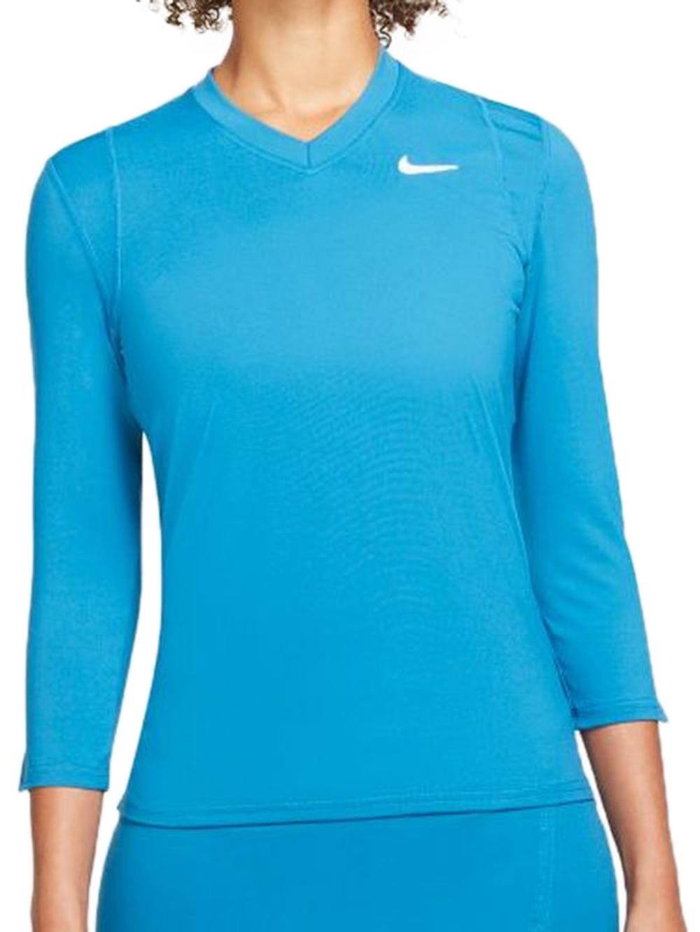 Женская теннисная футболка (dł. Рукава) Nike Court Victory Dri-Fit Top 3/4 Sleeve W - brigade blue/brigade blue/white