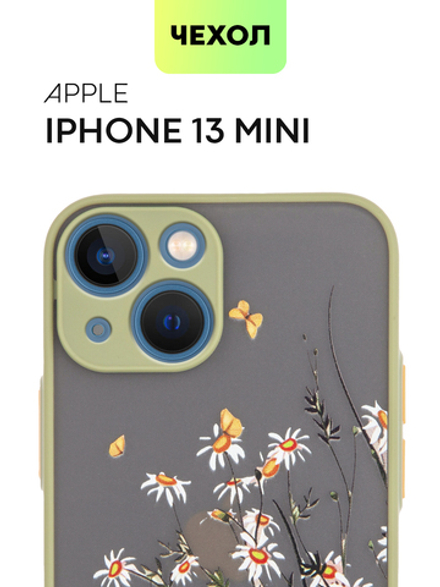 Чехол BROSCORP для Apple iPhone 13 mini оптом (арт. IP13MINI-ST-TPU-KHAKI-PRINT)