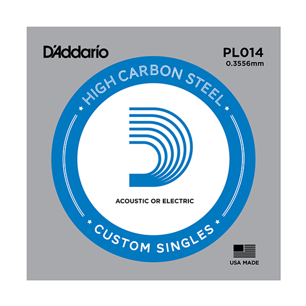 D`ADDARIO PL014 Plain Steel Отдельная струна без обмотки, сталь, .014.
