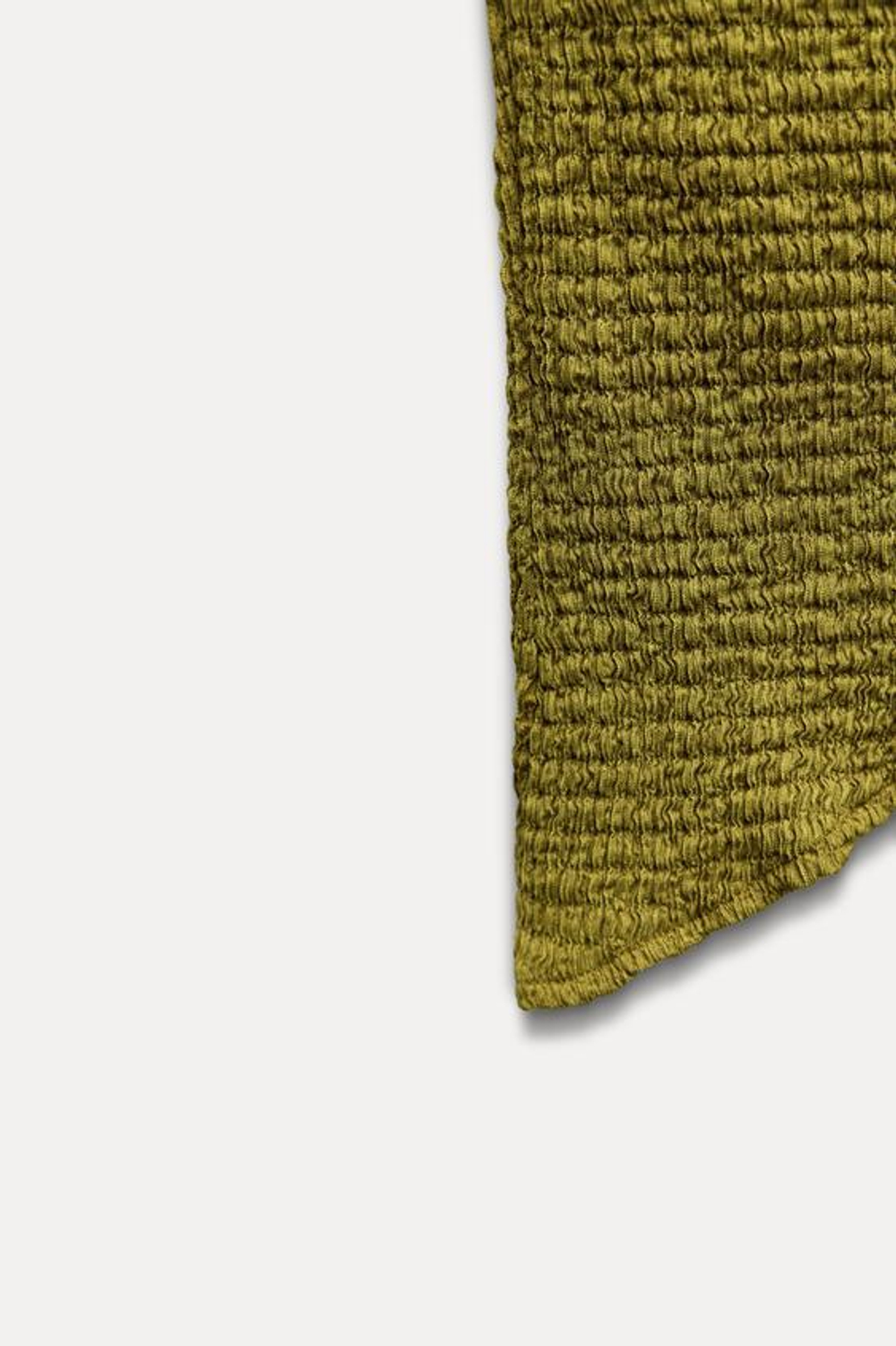 ZARA ТОП ИЗ ТЕКСТУРИРОВАННОЙ ТКАНИ, СВЕТЛО-ОЛИВКОВЫЙ