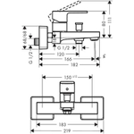 Смеситель для ванны Hansgrohe Vernis Shape 71450000 хром