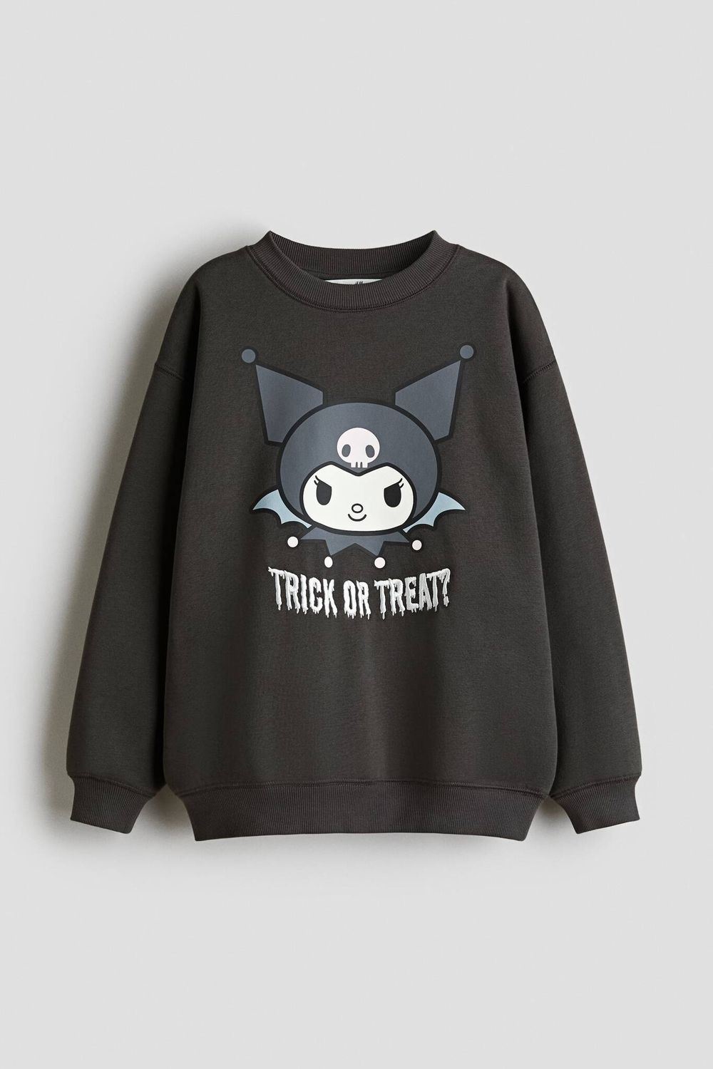 H&M Толстовка оверсайз с принтом, темно-серый