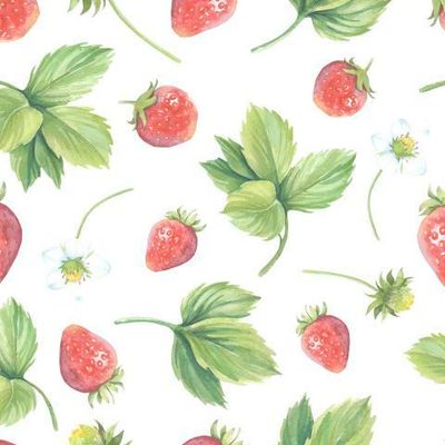 Летний паттерн с клубникой