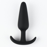 Черная силиконовая анальная пробка без вибрации - 8,5 см. (Цвет: черный)