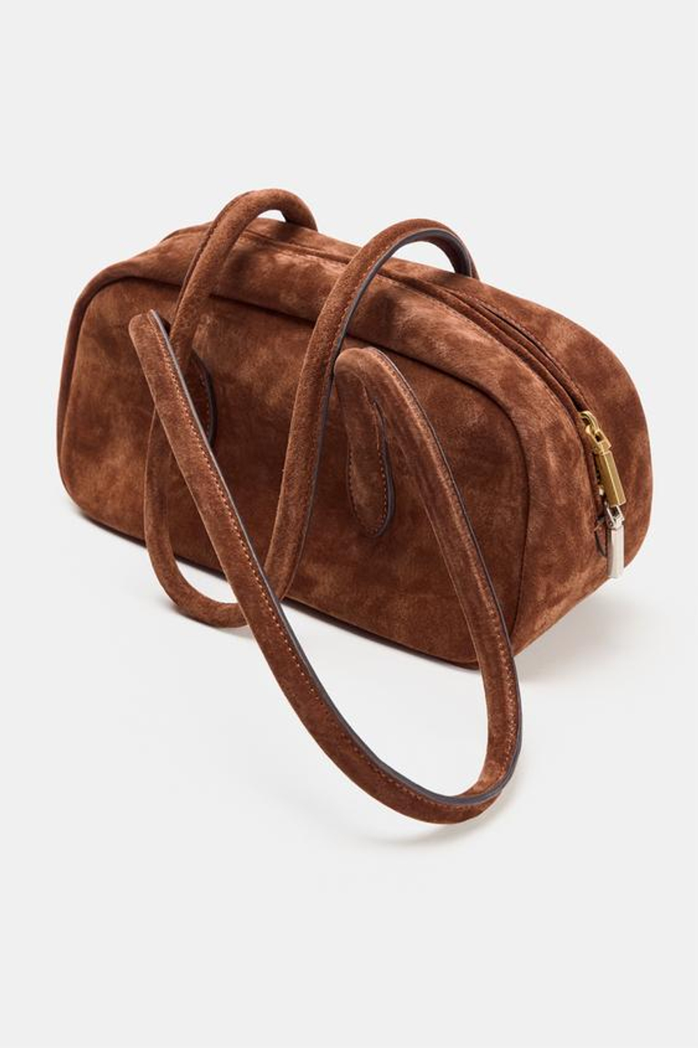 ZARA КОЖАНАЯ СУМКА С ПЛЕЧЕВЫМ РЕМНЕМ, ЧЕРЕПИЧНЫЙ