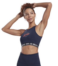 Женский топ теннисный Reebok Les Mills Beyond The Sweat Crop W - небесный