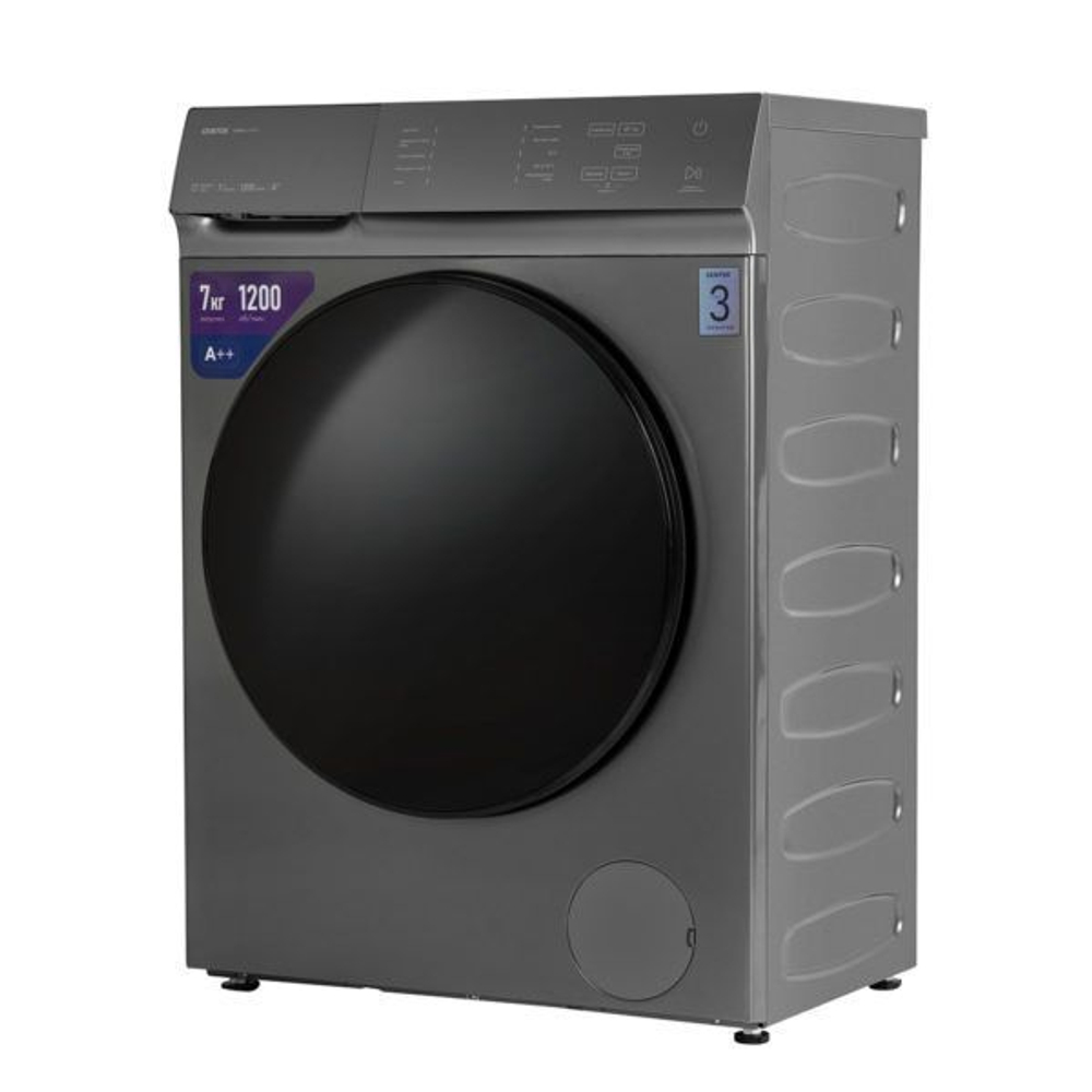Стиральная машина Centek CT-1973 (серая) 7кг, 1200 об, 10 программ, A++, LED-Дисплей, автоматическая балансировка белья, обработка паром, гипоаллергенная стирка
