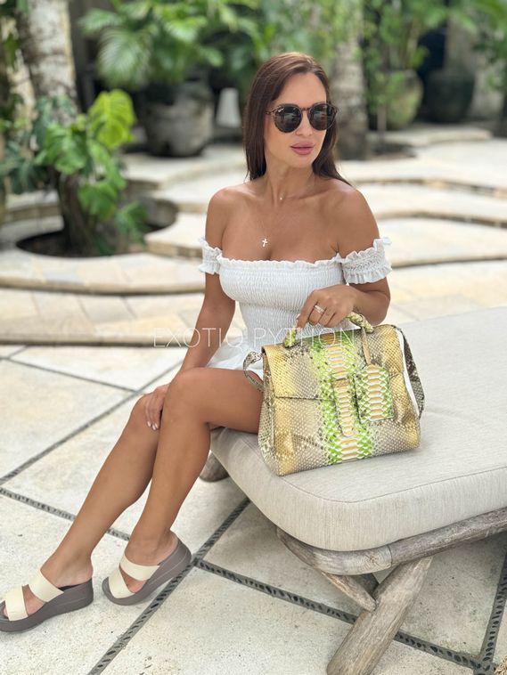 Сумка из натуральной мульти кожи питона BG-512