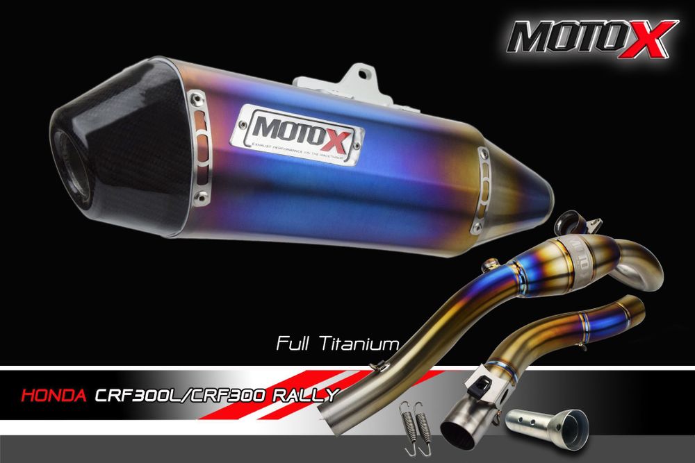 Titanium Full Exhaust System for Honda CRF300L-RALLY300 (2021). Made in Thailand. MOTO-X