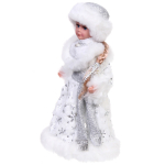 Снегурочка музыкальная «Метелица» 40 см в серебряной шубке
