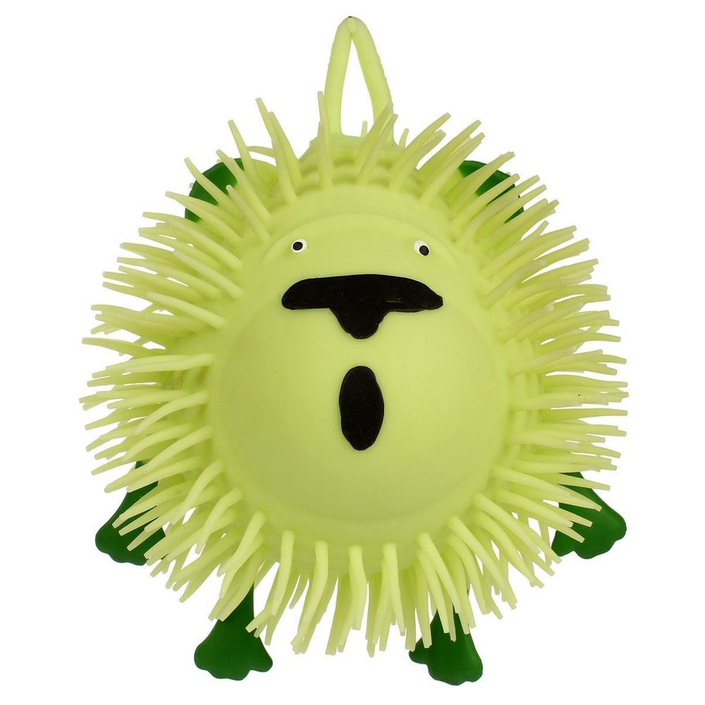 Мякиш Мяч волосатик животные со светом д-22см, 4 цвета микса, с-30792