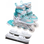 Коньки раздвижные, роликовые с ледовым блоком Sportage Flash R212 (pазмер 29-33)