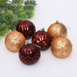 Новогодние шары «Волшебный бал» 8 см (набор 6 шт), Шоколад/Шампань