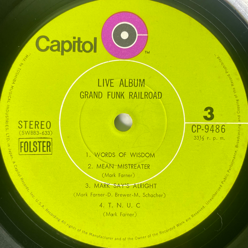 Grand Funk - Live Album 2LP (Япония 1970г.)