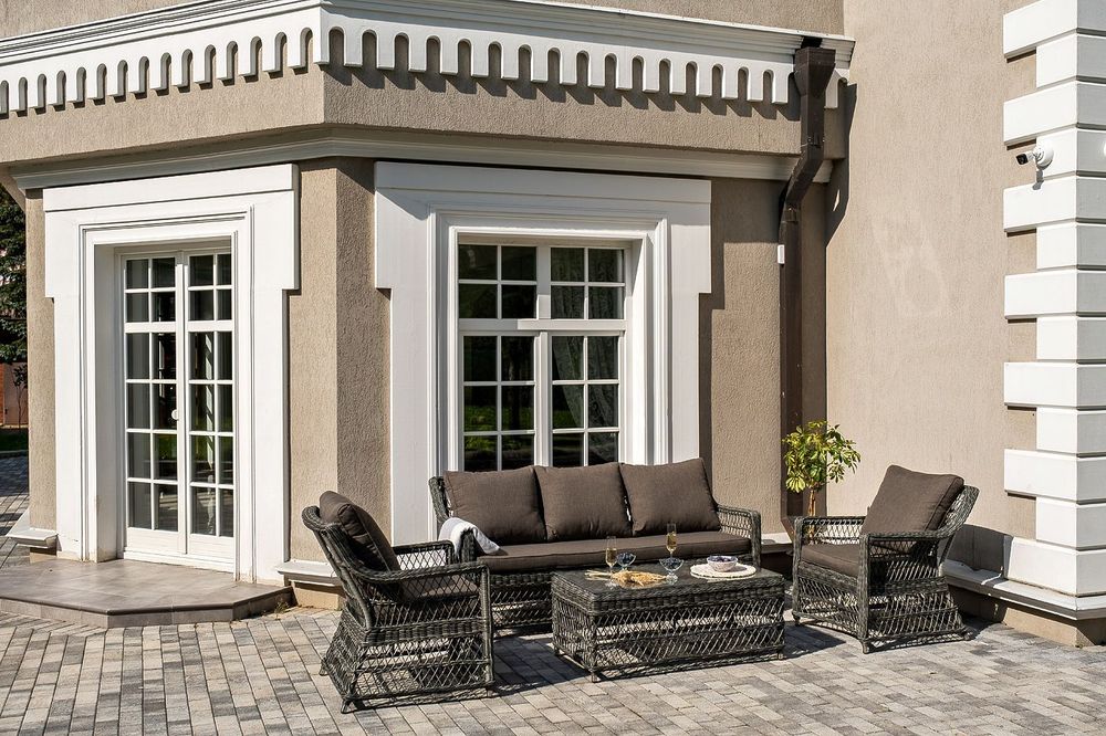 "Гранд Латте" лаунж-зона из искусственного ротанга, цвет графит