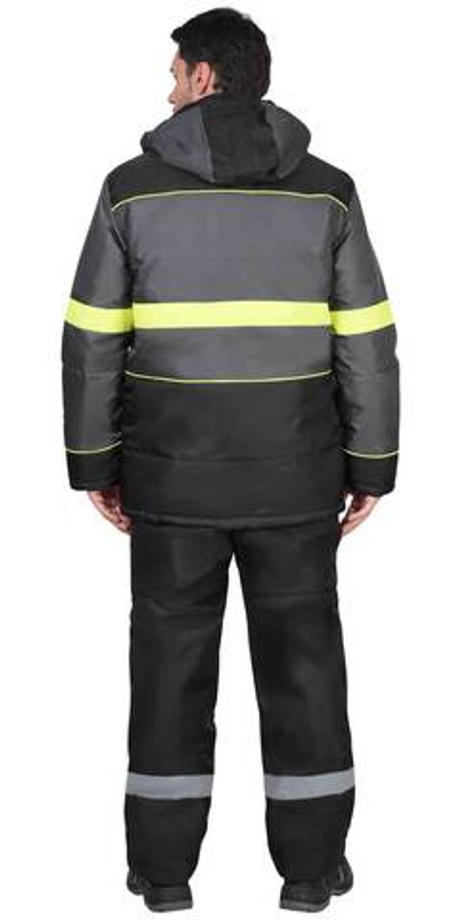 Куртка СИРИУС-НОРД ДВ черная с т.серым и лимонным и СОП 50 мм