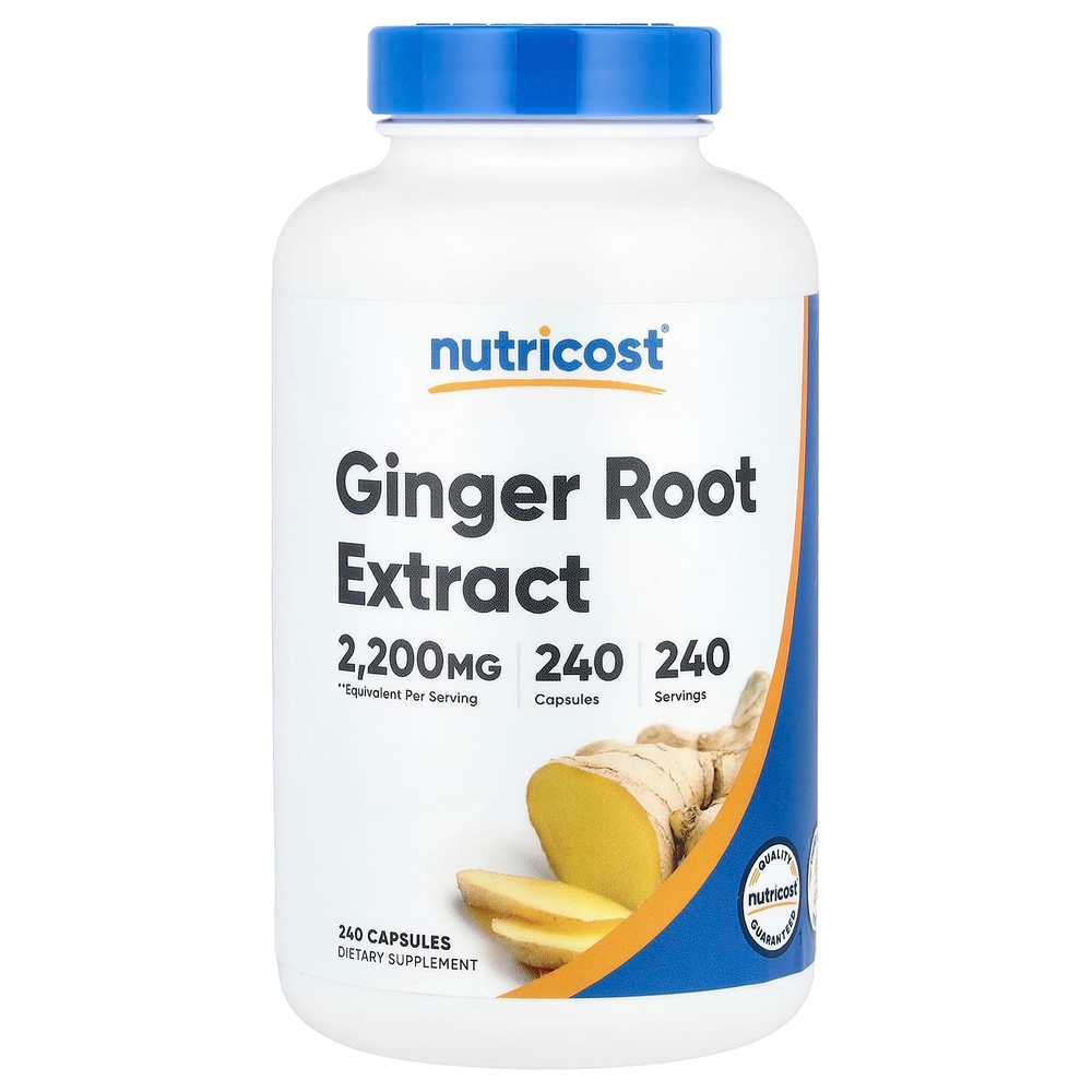 Nutricost, Экстракт корня имбиря, 2200 мг, 240 капсул