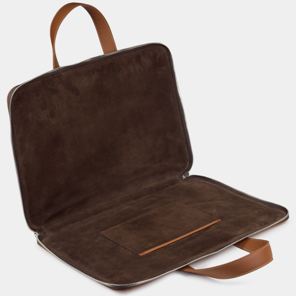 Сумка для MacBook Pro 16 - 17 Bocage с карманами из кожи теленка цвета карамель