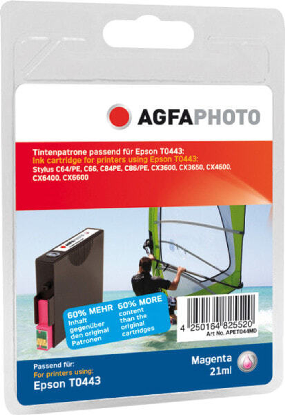 Картридж струйный пурпурный 1 шт AgfaPhoto Holding GmbH APET044MD