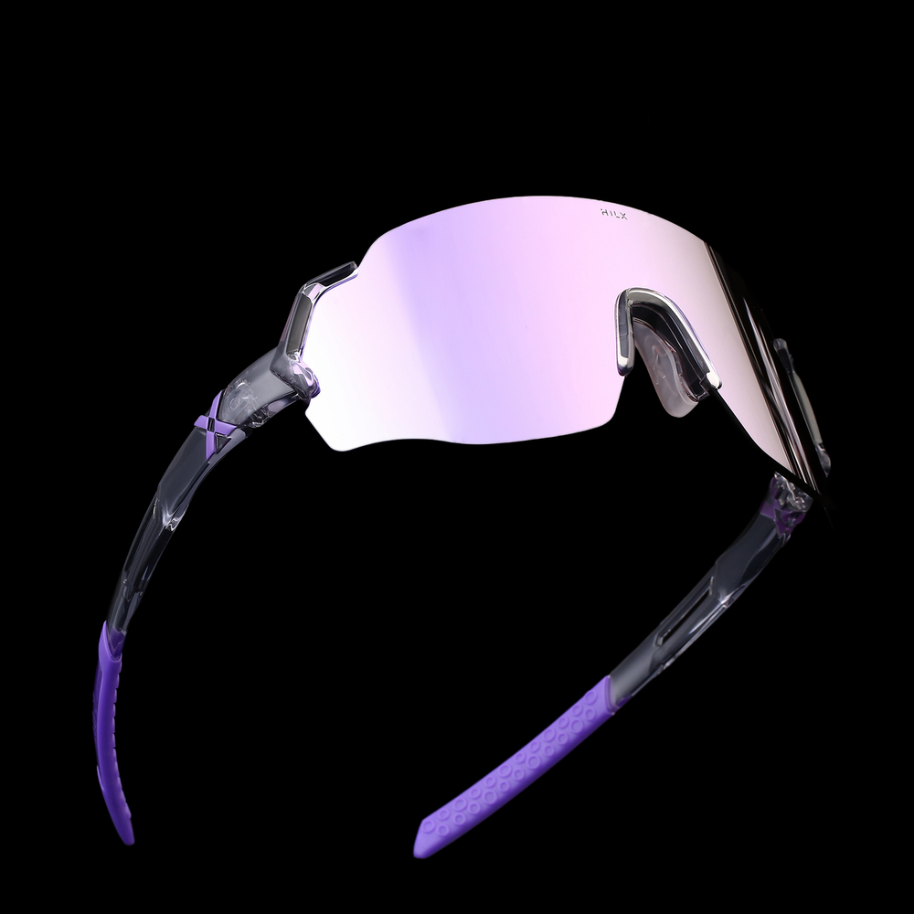 Спортивные очки HILX Savage (L) Shiny Crystal Grey Purple / Purple Lens