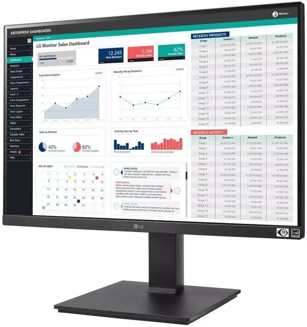 Монитор ЖК LG 24BQ55WY-B 24" Black 5ms HDMI, DisplayPort, DVI