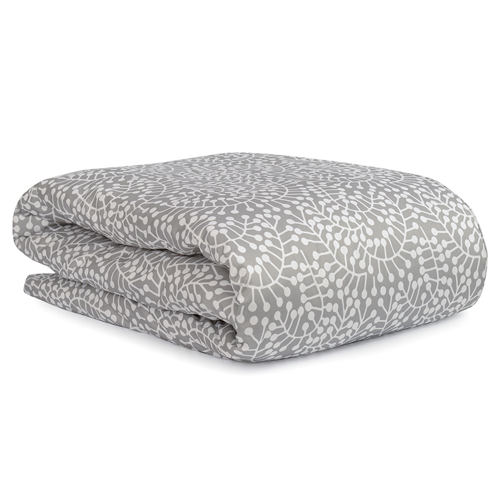 Комплект постельного белья серого цвета с принтом Спелая смородина из коллекции scandinavian touch, 150х200 см