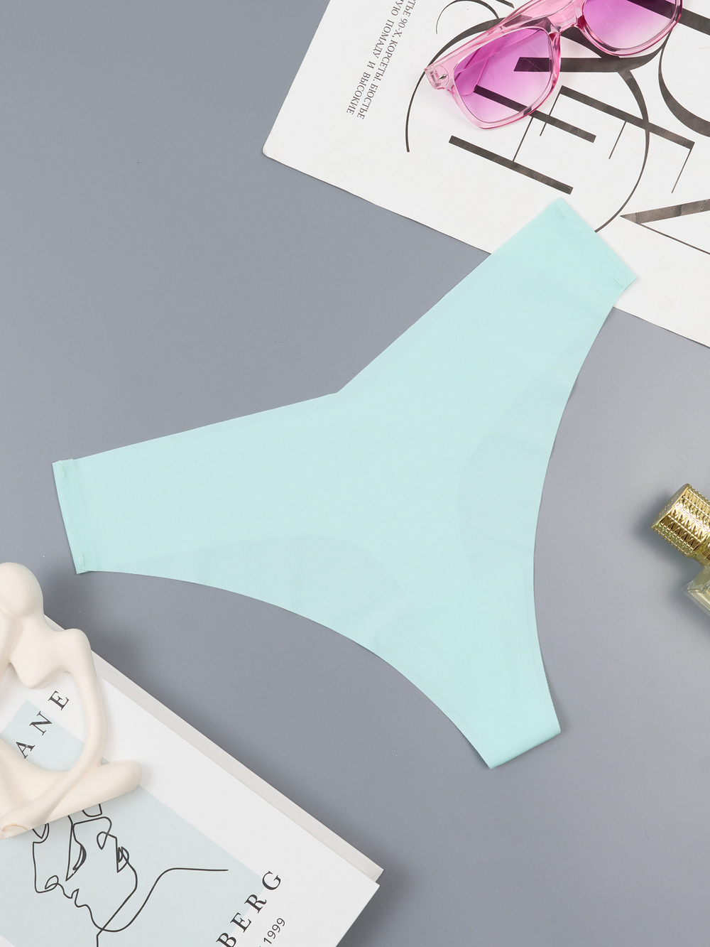 Стринги бесшовные цвет Бирюза, размер XS