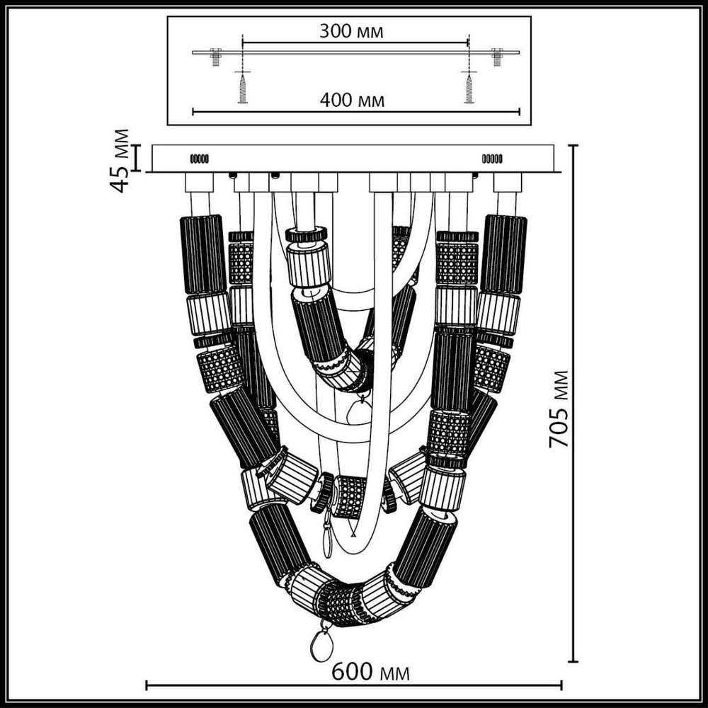 5455/80CL ODL_EX Люстра потолочная LED 80W 4000K COLLIER L-VISION