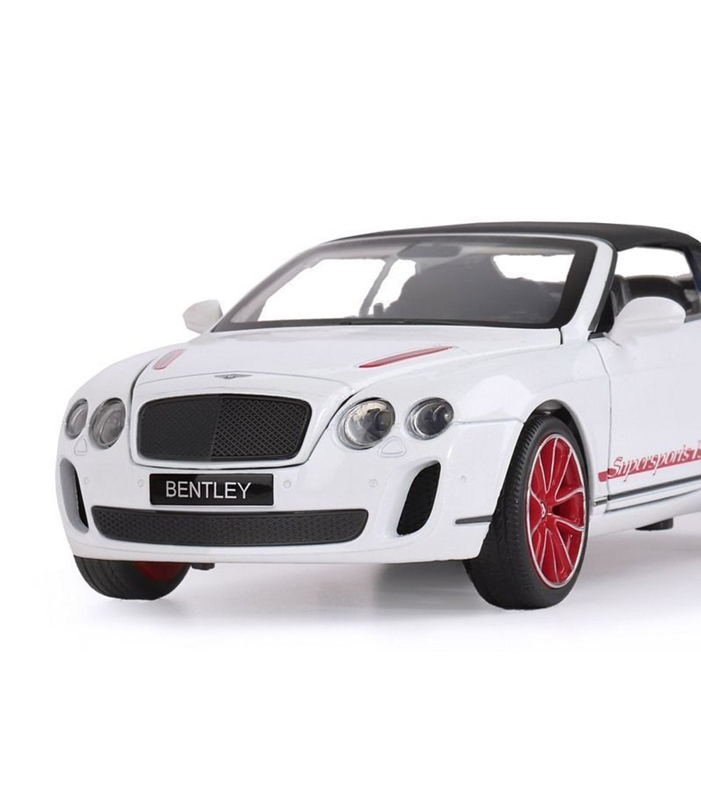 Машина "АВТОПАНОРАМА" Bentley Continental Supersports ISR, белый, 1/24, в/к 24,5*12,5*10,5 см