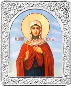 Святая Валерия. Маленькая икона в серебряной раме.