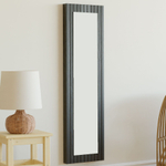 Зеркало Пиафорте 119х33 см с деревянной рамой / зеркало в прихожую из массива сосны в стиле лофт / цвет черный