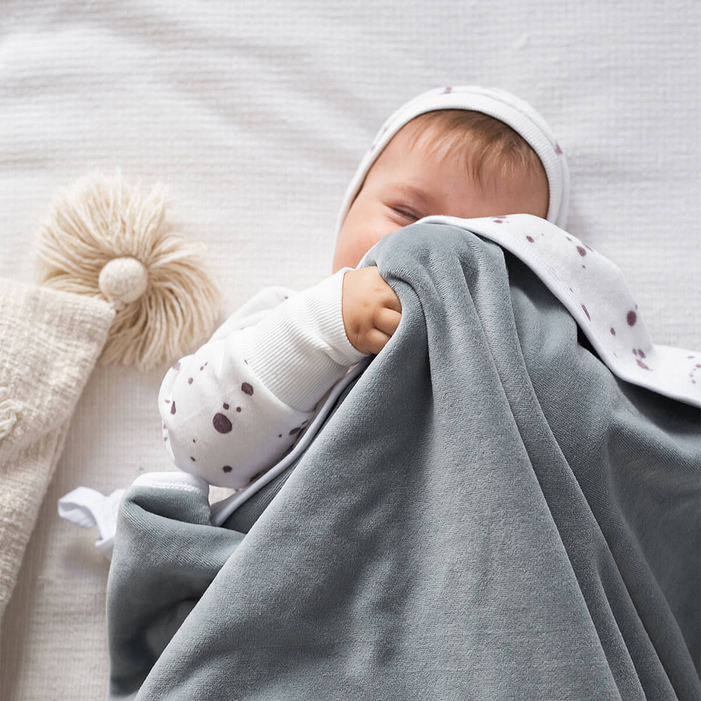 Двусторонний велюровый плед Mjölk Baby Blue