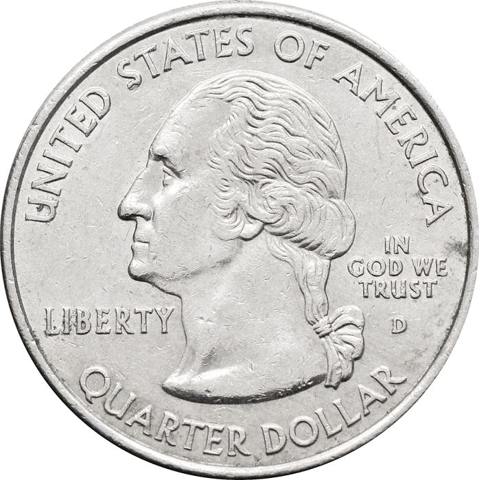 25 центов (1/4 доллара, квотер) 2002 США «Штат Индиана» (D) XF