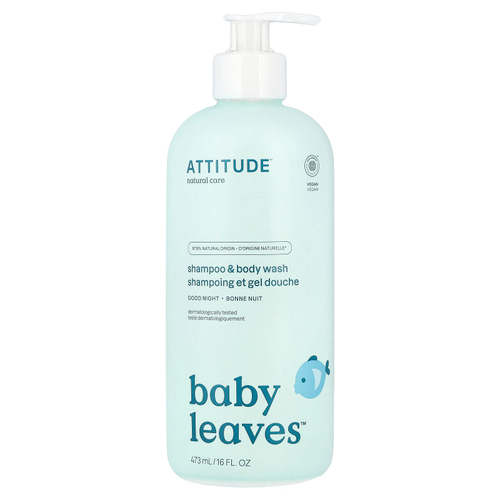 ATTITUDE, Baby Leaves™, шампунь и гель для душа, успокаивающий перед сном, 473 мл (16 жидк. унций)