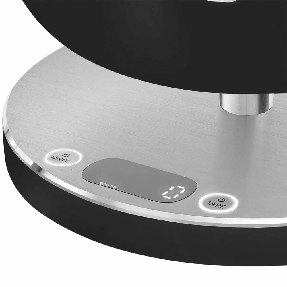 Кухонные весы SMEG, цифровые, максимальный вес 5 кг, шаг 1 г, цвет матовый черный (KSC01BLMWW)