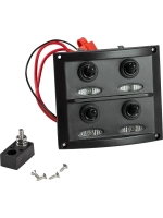Эл. панель 12В, 4 Тумблера ON-OFF (индикация) IP65