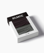 Мужские трусы боксеры Atlantic, набор из 2 шт., хлопок, баклажановые + хаки, 2MBX-054